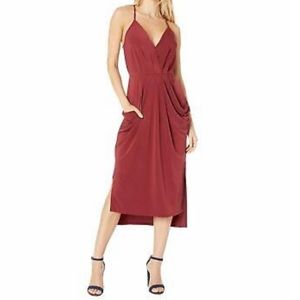 Bcbg faux wrap midi dress